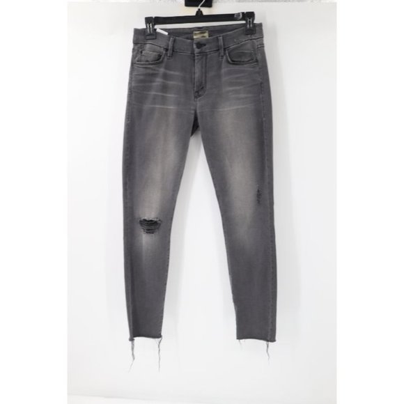 Mother Jeans Womens 26 Looker Ankle Fray Skinny Last Chance Saloon Stretch Crop - Picture 2 of 15